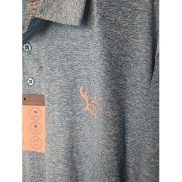 Golf Moose Men's Large Short Sleeve Performance Polo Blue Casual‎ Preppy - Picture 6 of 6